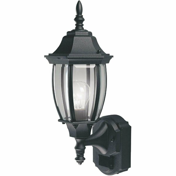 Heath-Zenith Black Incandescent Dusk-To-Dawn/Motion Activated Outdoor Wall Light Fixture HZ-4192-BKA